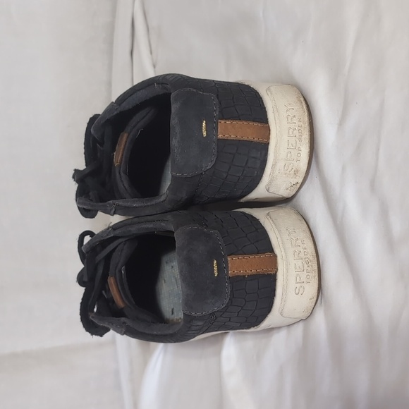 Sperry Anchor Plushwave Croc Suede Sneaker Navy Blue Lace-Up Size 7 - Picture 4 of 6